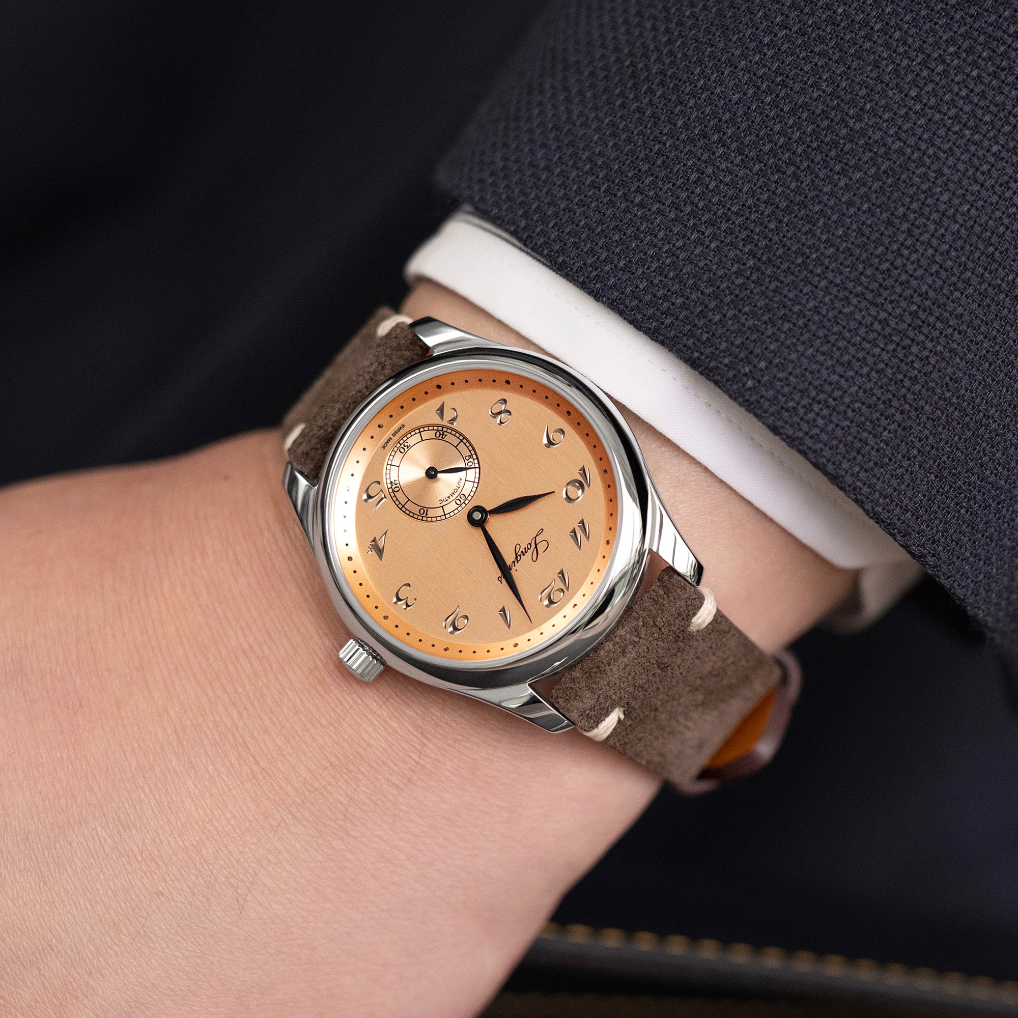 Dark Brown Italian Suede Leather Watch Strap | Quick Release