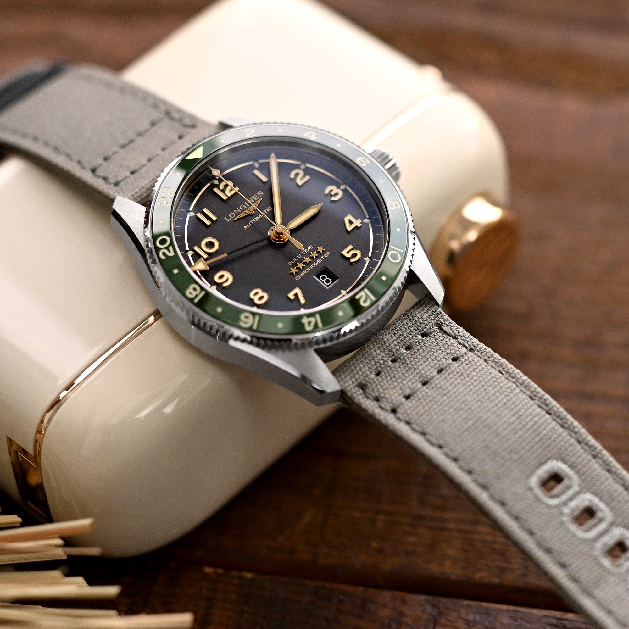 Khaki Green Quick Release Canvas Watch Strap, 20mm or 22mm