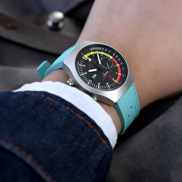 Quick Release Blue/Green Tropical-Style rubber watch strap | Strapcode Quick Release Blue/Green Tropical-Style rubber watch strap | Strapcode