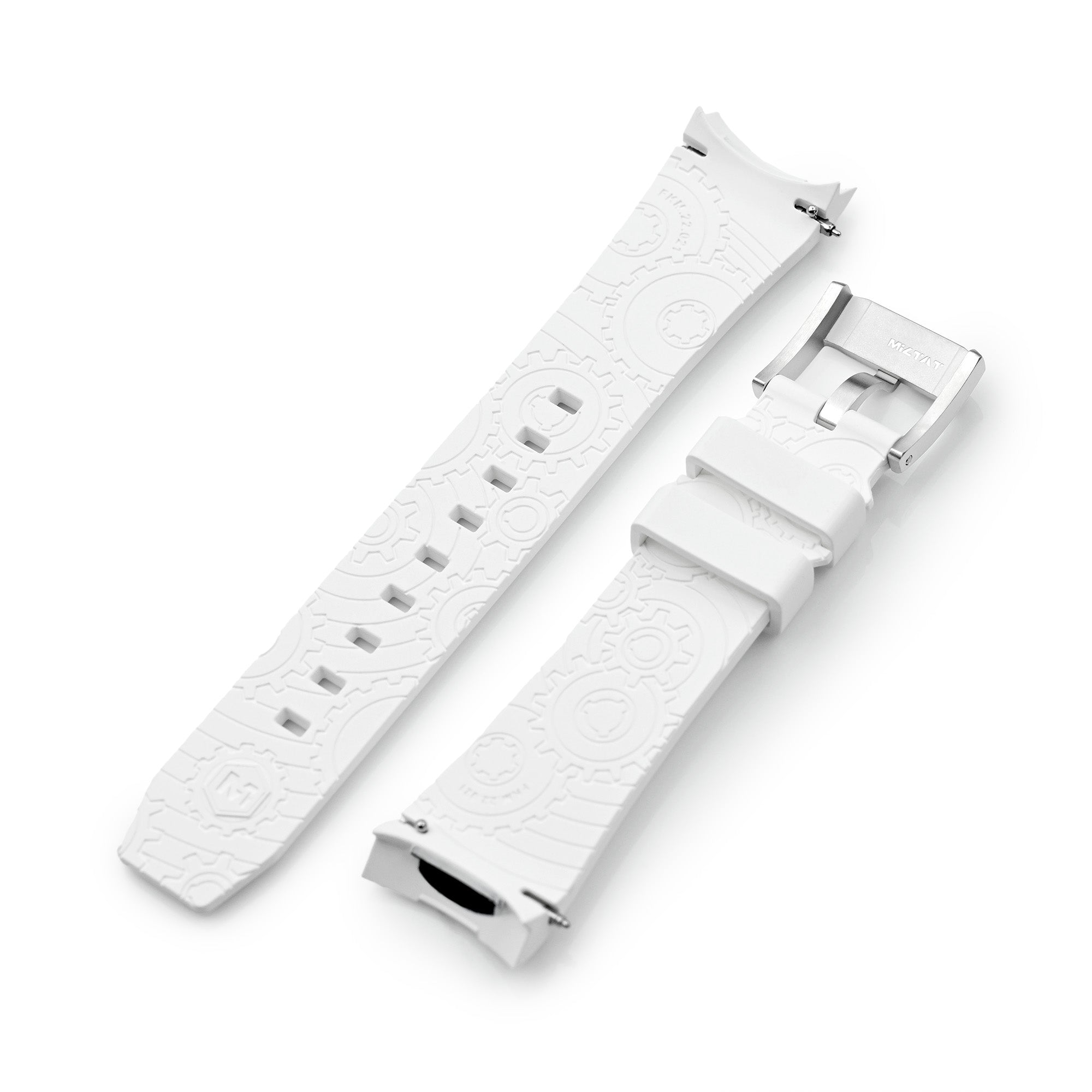 22mm White Curved End FKM Rubber Strap for Orient Kamasu | Strapcode