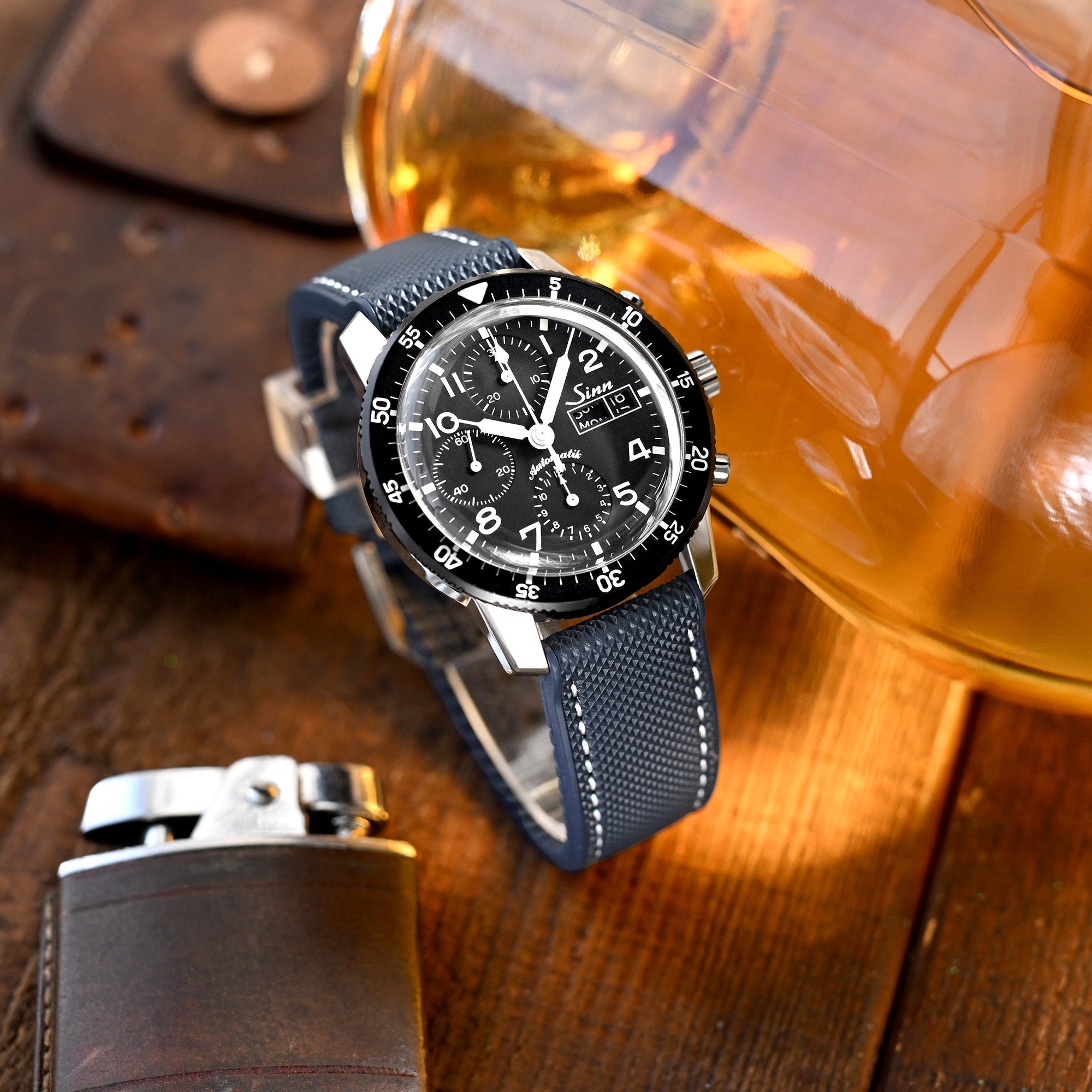 FKM38 Navy Blue FKM Quick Release Rubber Watch Band | Strapcode