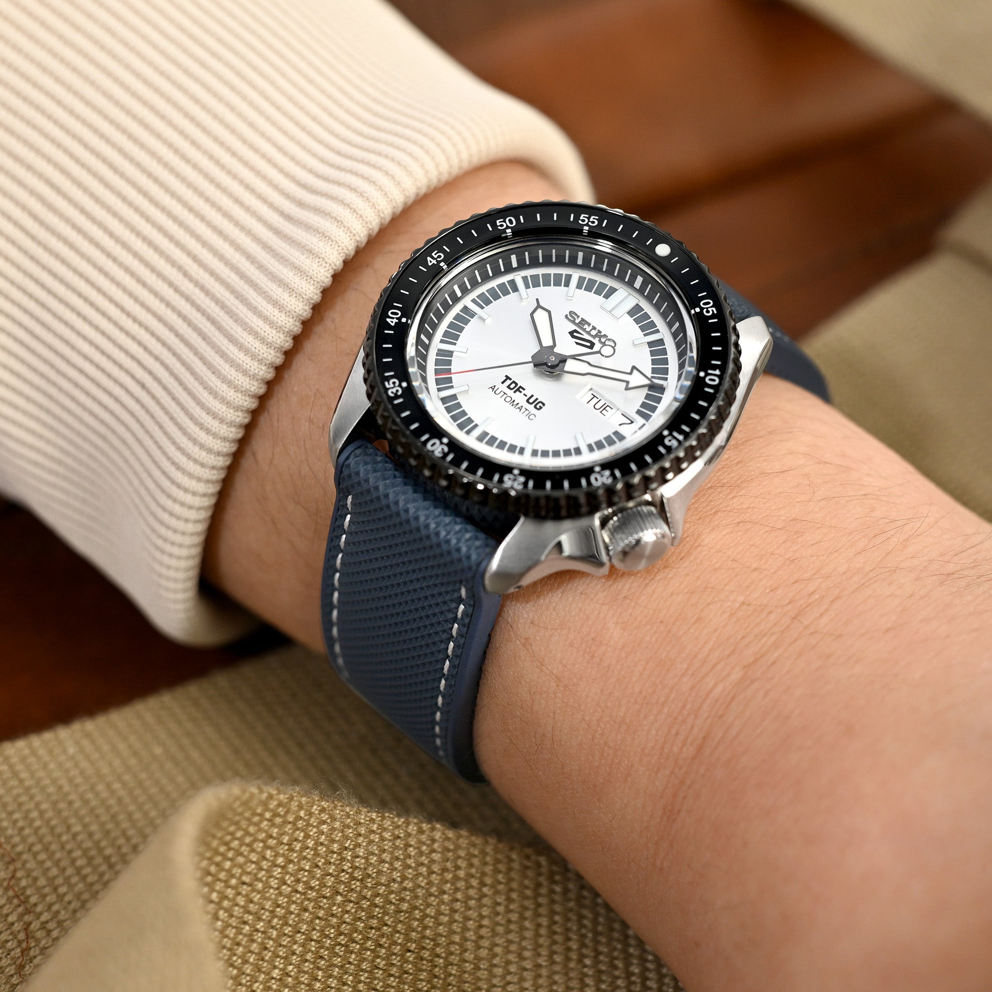 FKM38 Navy Blue FKM Quick Release Rubber Watch Band | Strapcode