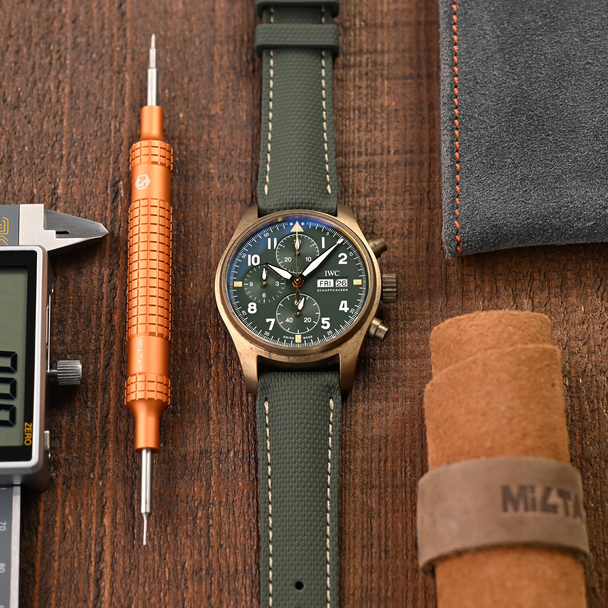FKM39 Dark Green Deployment FKM Rubber Watch Band | Strapcode