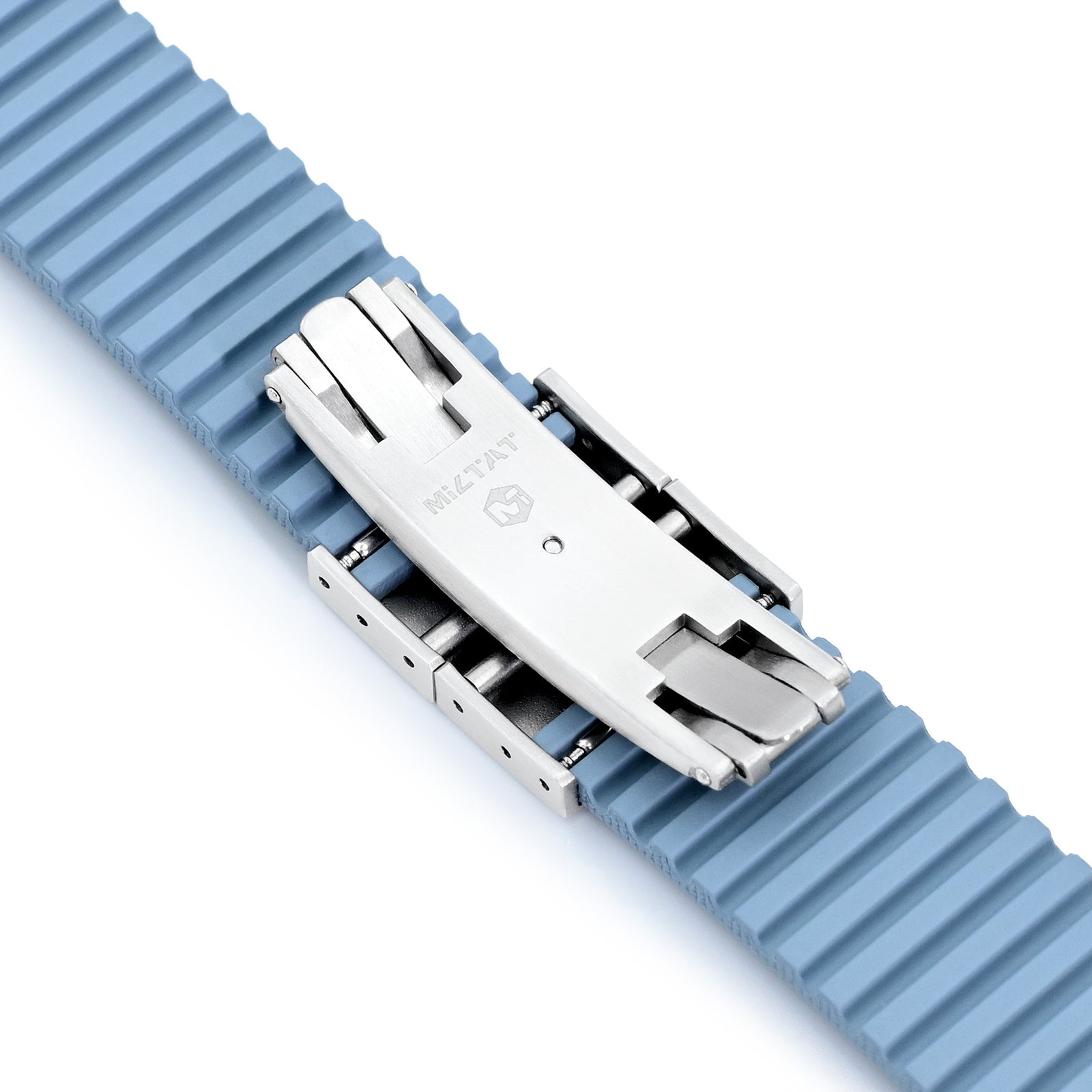 FKM40 Sky Blue Quick Release Butterfly Deployment FKM Rubber Watch Band, 20mm or 22mm Strapcode watch bands