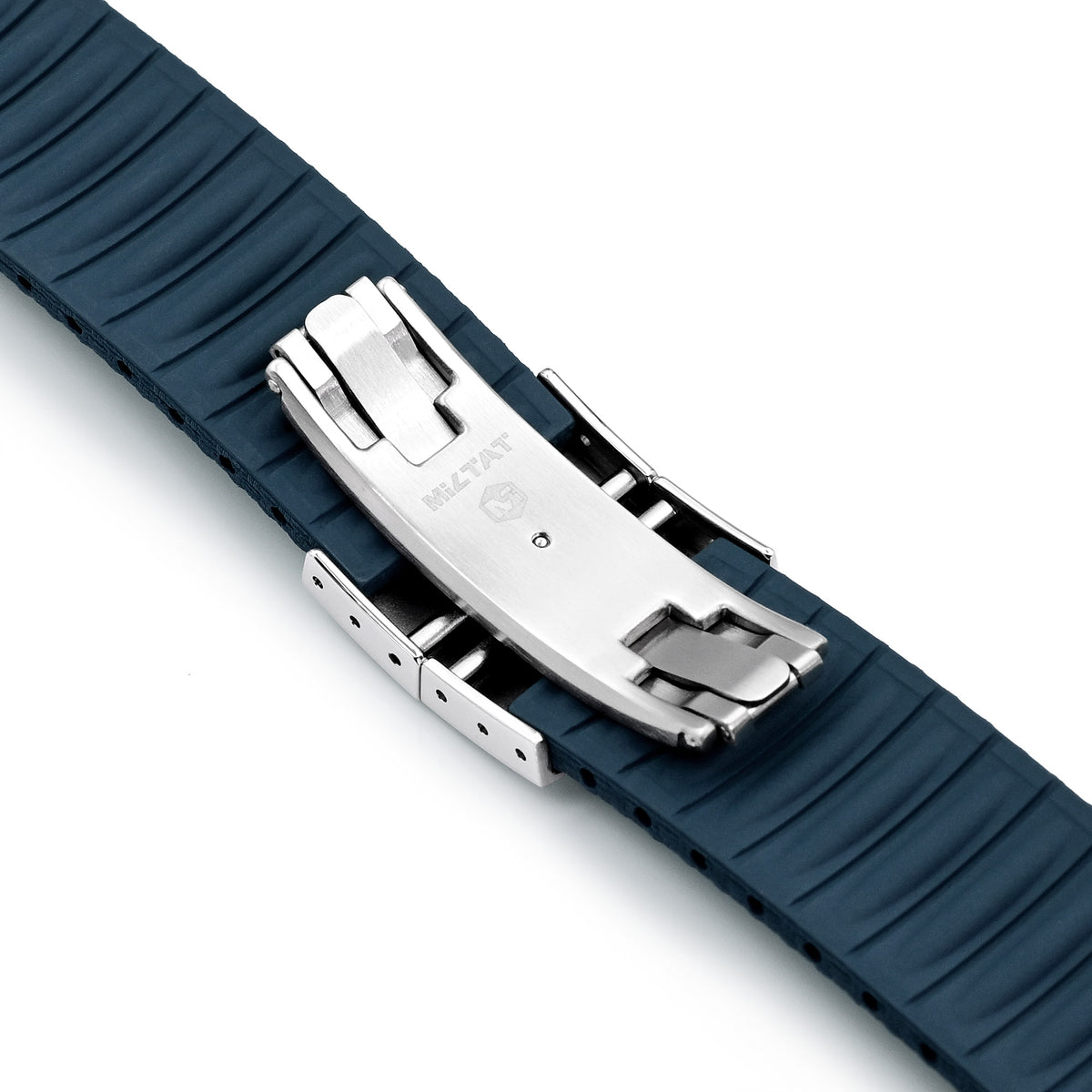 FKM41 Navy Blue Quick Release Butterfly Deployment FKM Rubber Watch Band, 20mm to 22mm and 24mm Strapcode watch bands