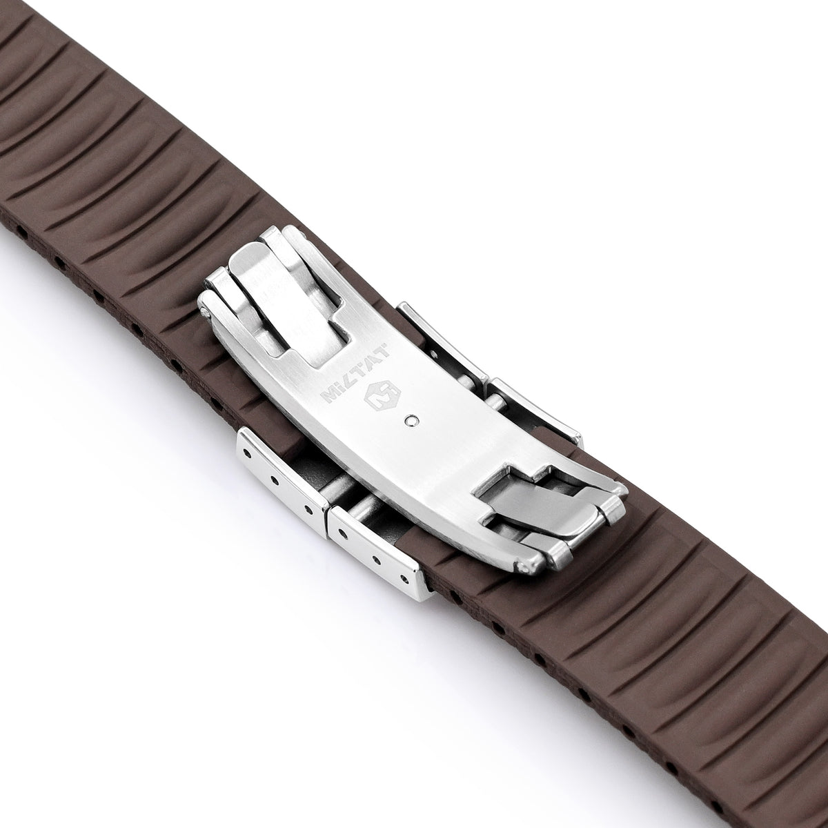 FKM41 Brown Quick Release Butterfly Deployment FKM Rubber Watch Band, 20mm Strapcode watch bands