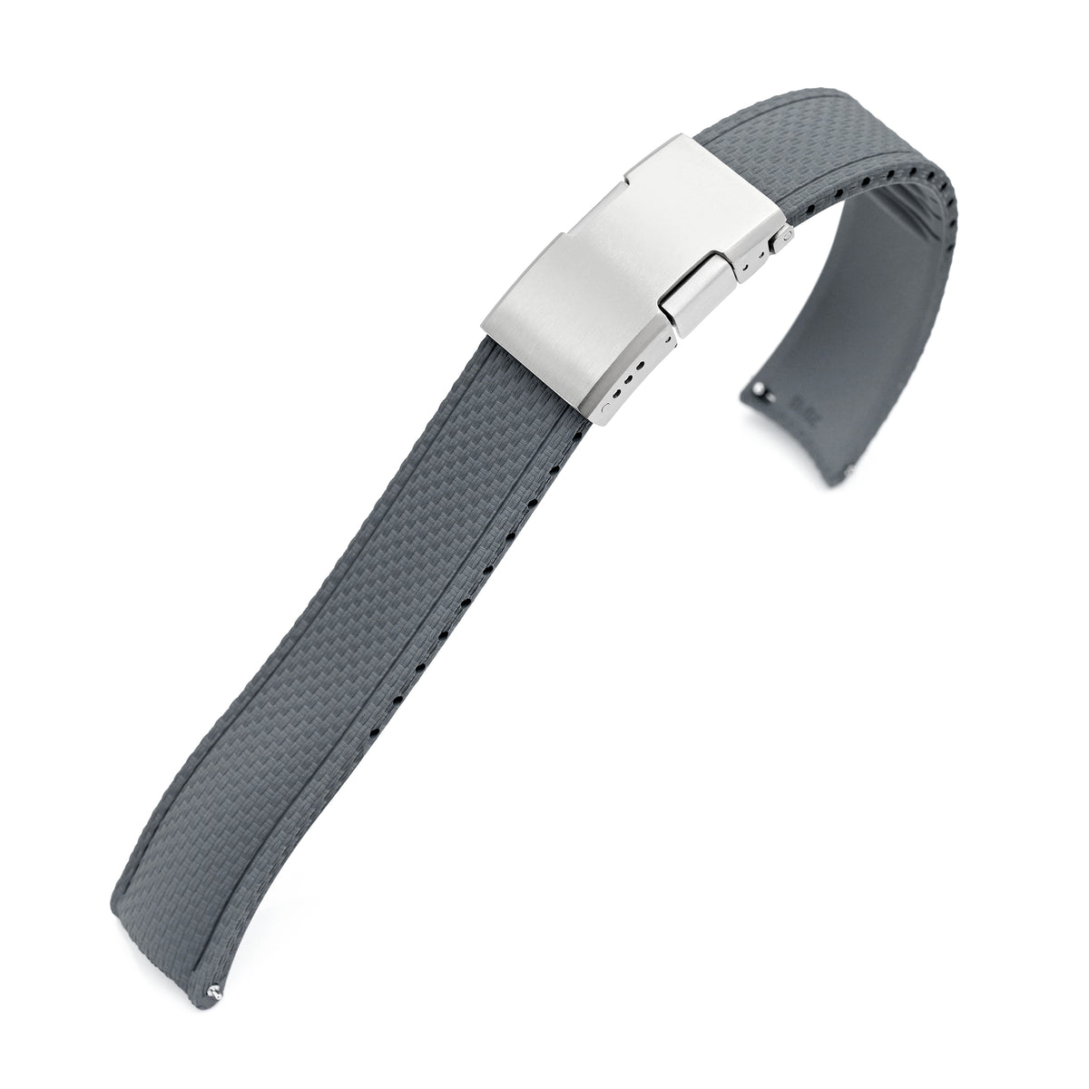 FKM41 Dark Grey Quick Release Titanium Slinea Clasp FKM Rubber Watch Band, 20mm Strapcode watch bands