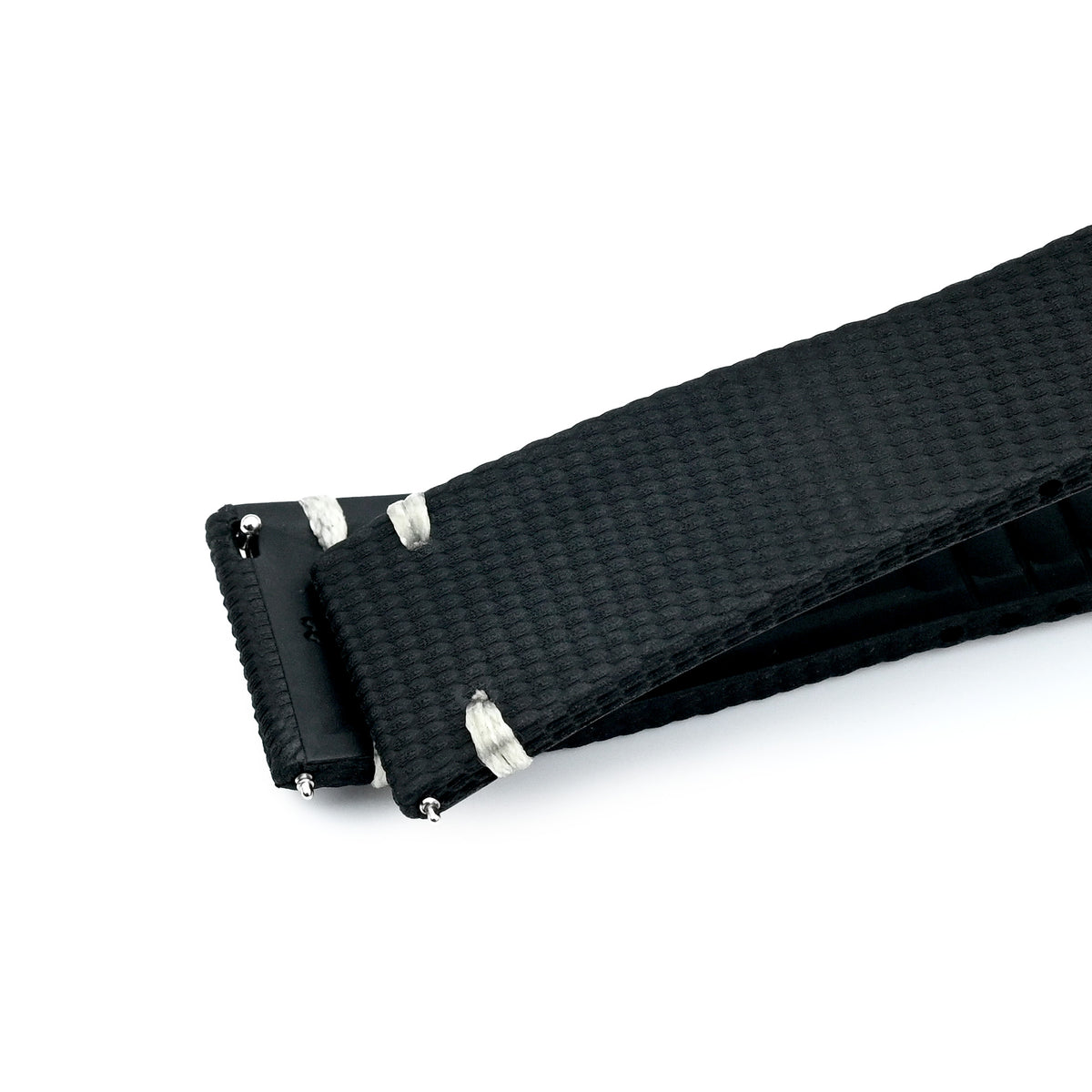 FKM42 Black Quick Release Butterfly Deployment FKM Rubber Watch Band, 20mm or 22mm Strapcode watch bands