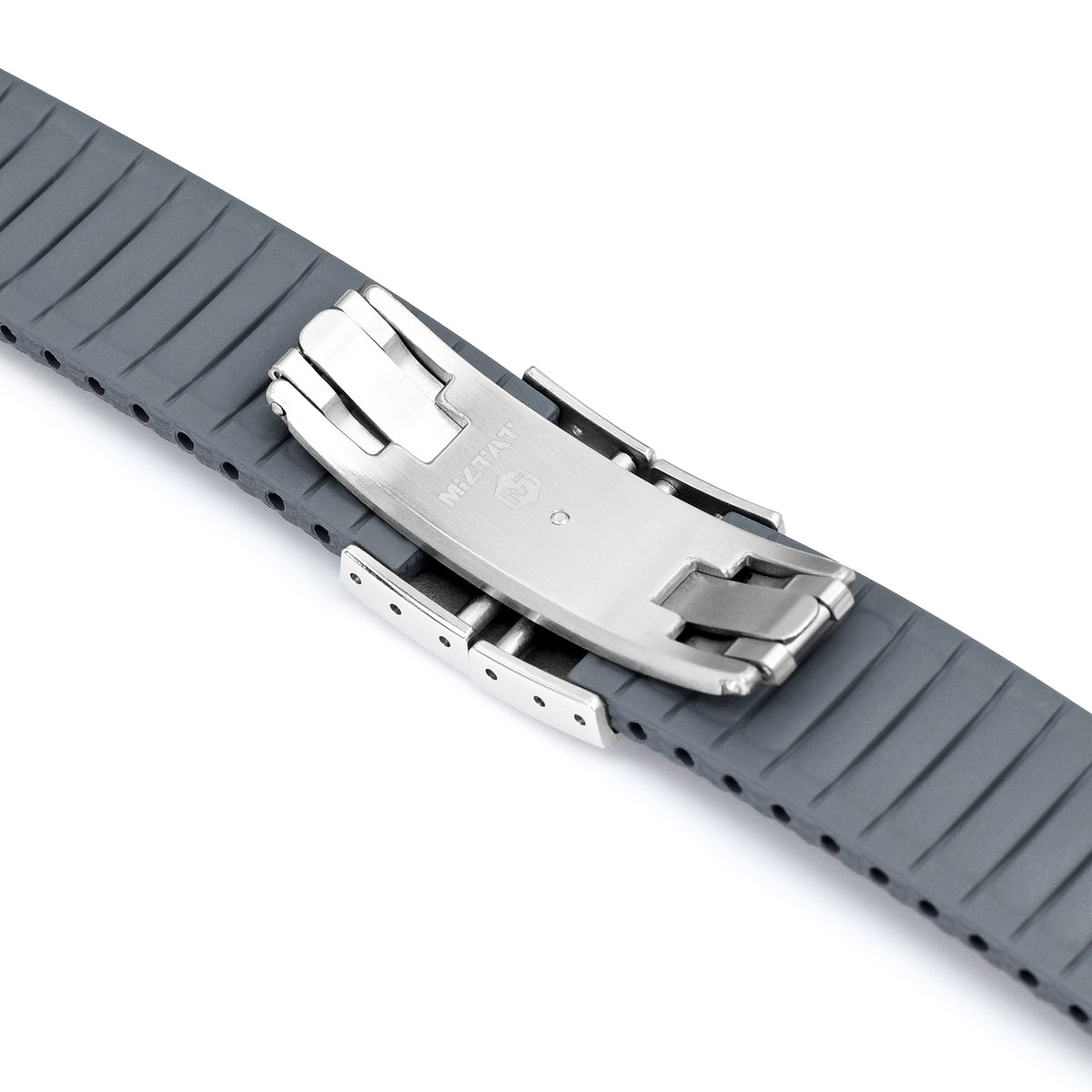FKM42 Grey Quick Release Butterfly Deployment FKM Rubber Watch Band, 20mm Strapcode watch bands