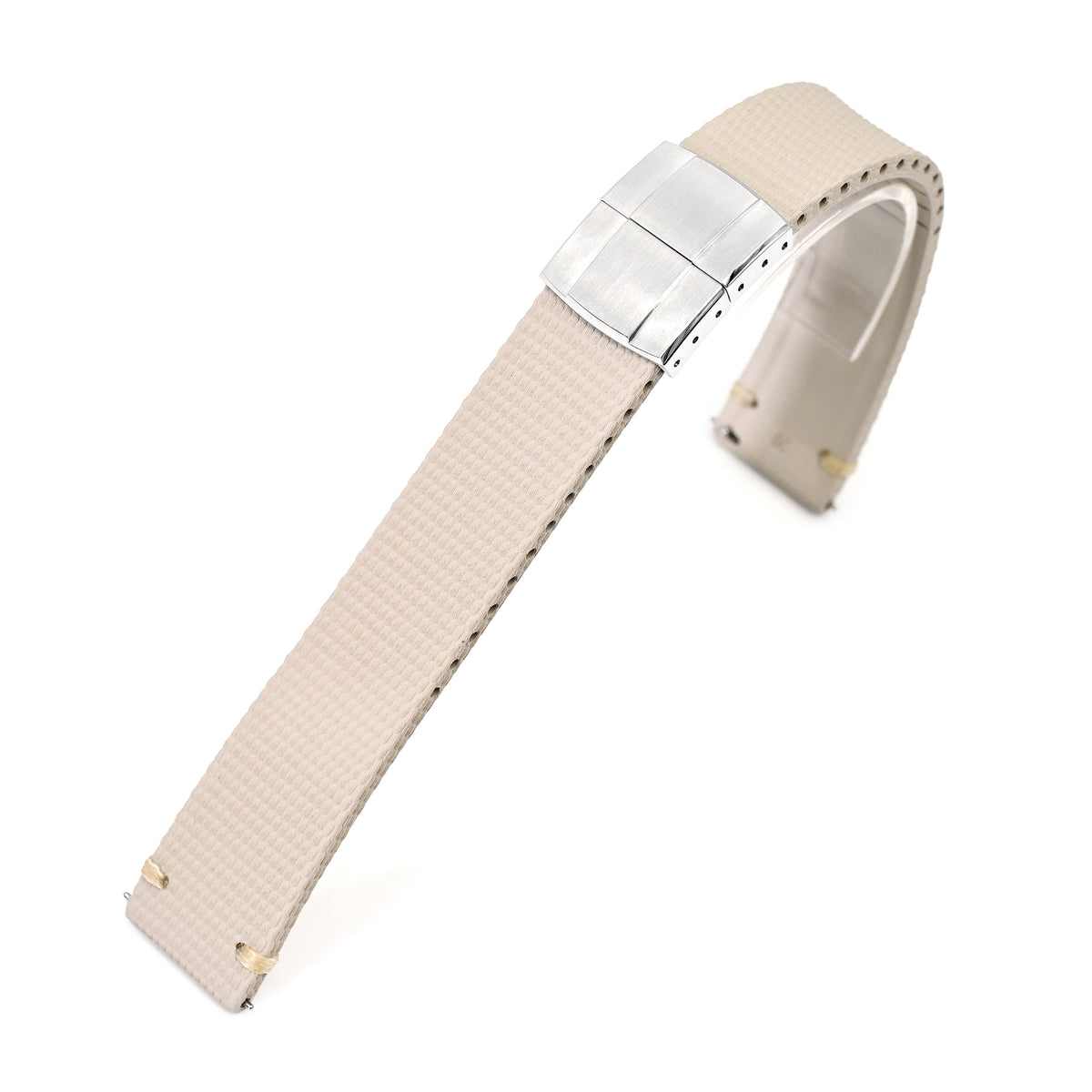 FKM42 Beige Quick Release Butterfly Deployment FKM Rubber Watch Band, 20mm Strapcode watch bands