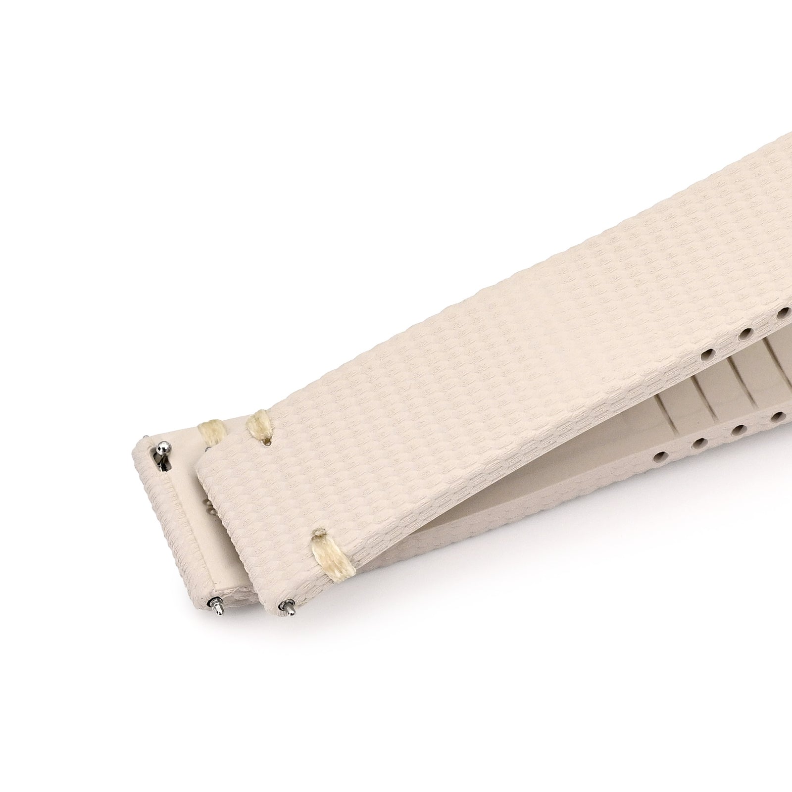 FKM42 Beige Quick Release Butterfly Deployment FKM Rubber Watch Band, 20mm Strapcode watch bands