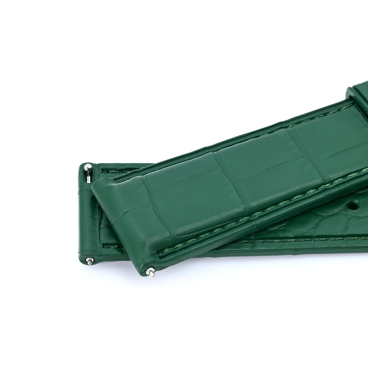 FKM43 Premium Dark Green Alligator Embossed FKM Rubber Watch Band, 20mm or 22mm Strapcode watch bands