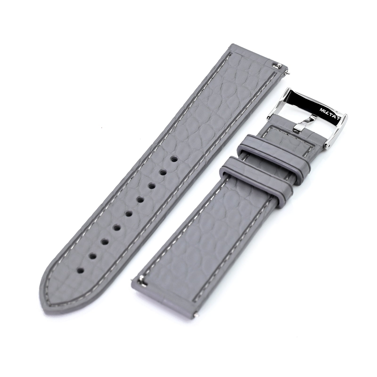 FKM43 Premium Grey Alligator Embossed FKM Rubber Watch Band, 20mm or 22mm Strapcode watch bands