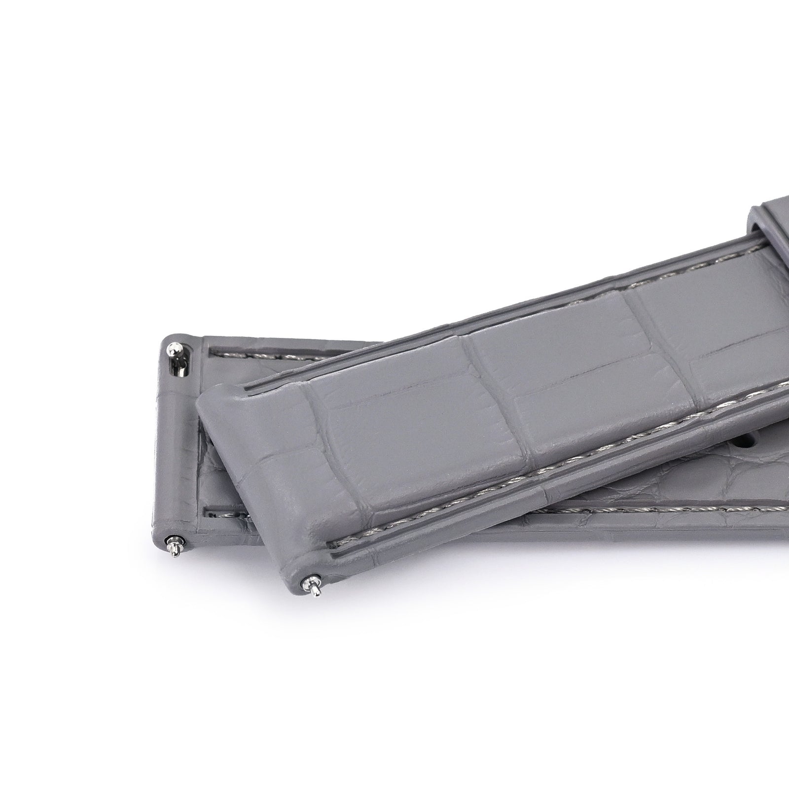 FKM43 Premium Grey Alligator Embossed FKM Rubber Watch Band, 20mm or 22mm Strapcode watch bands
