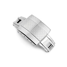18mm Deployment Buckle / Butterfly Watch Clasp with Tatami Pattern, Brushed Strapcode watch bands