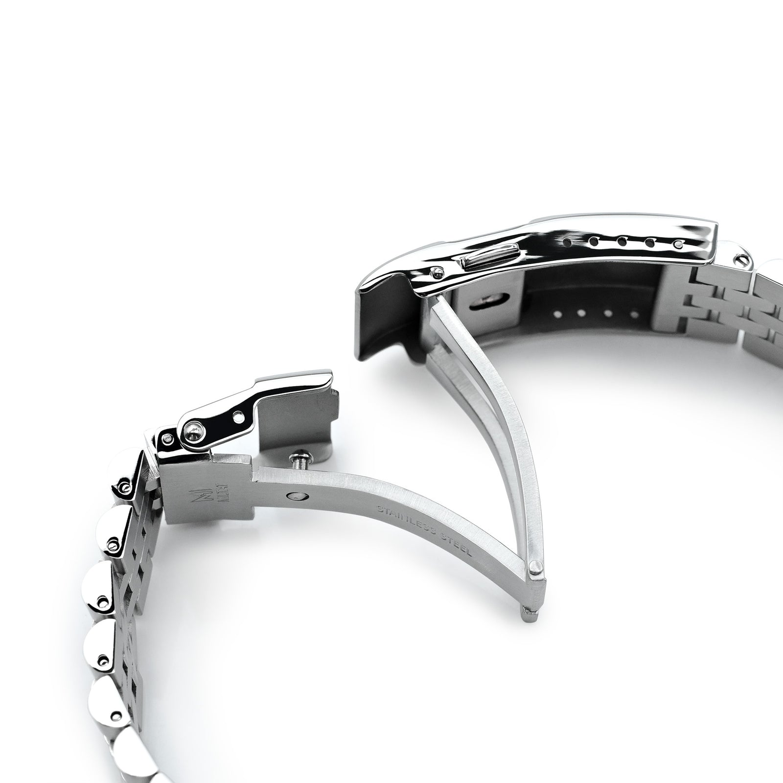 Cinturino Super-JUB II 20mm per Orient Mako 40, Acciaio Inossidabile 316L Satinato, Chiusura Diver Baton