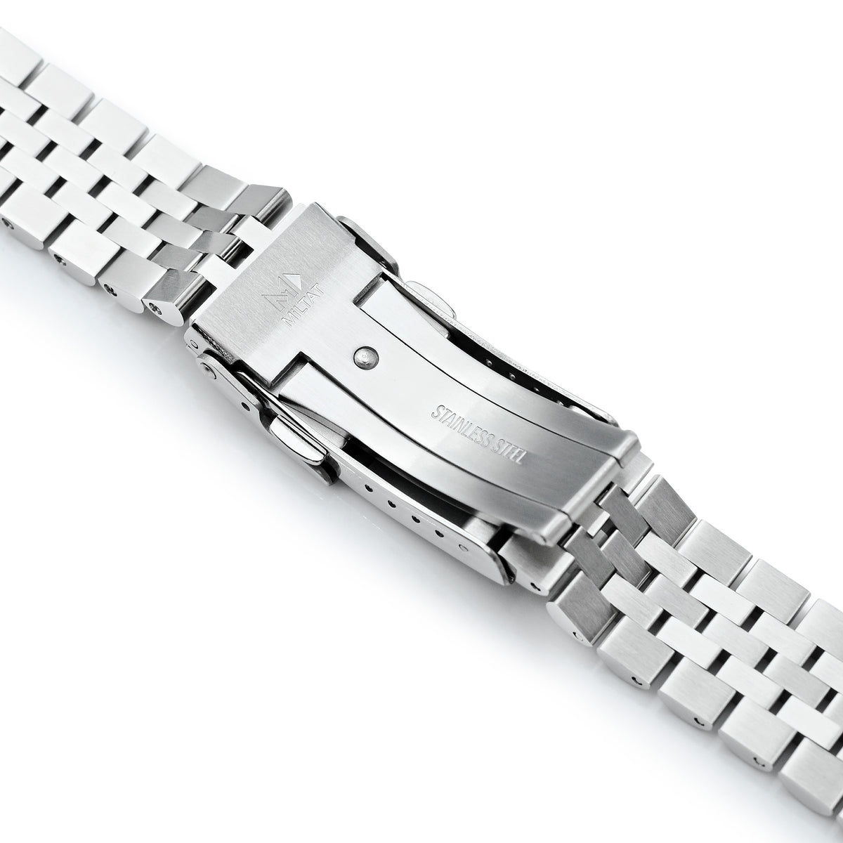 Cinturino Super-JUB II 20mm per Orient Mako 40, Acciaio Inossidabile 316L Satinato, Chiusura Diver Baton