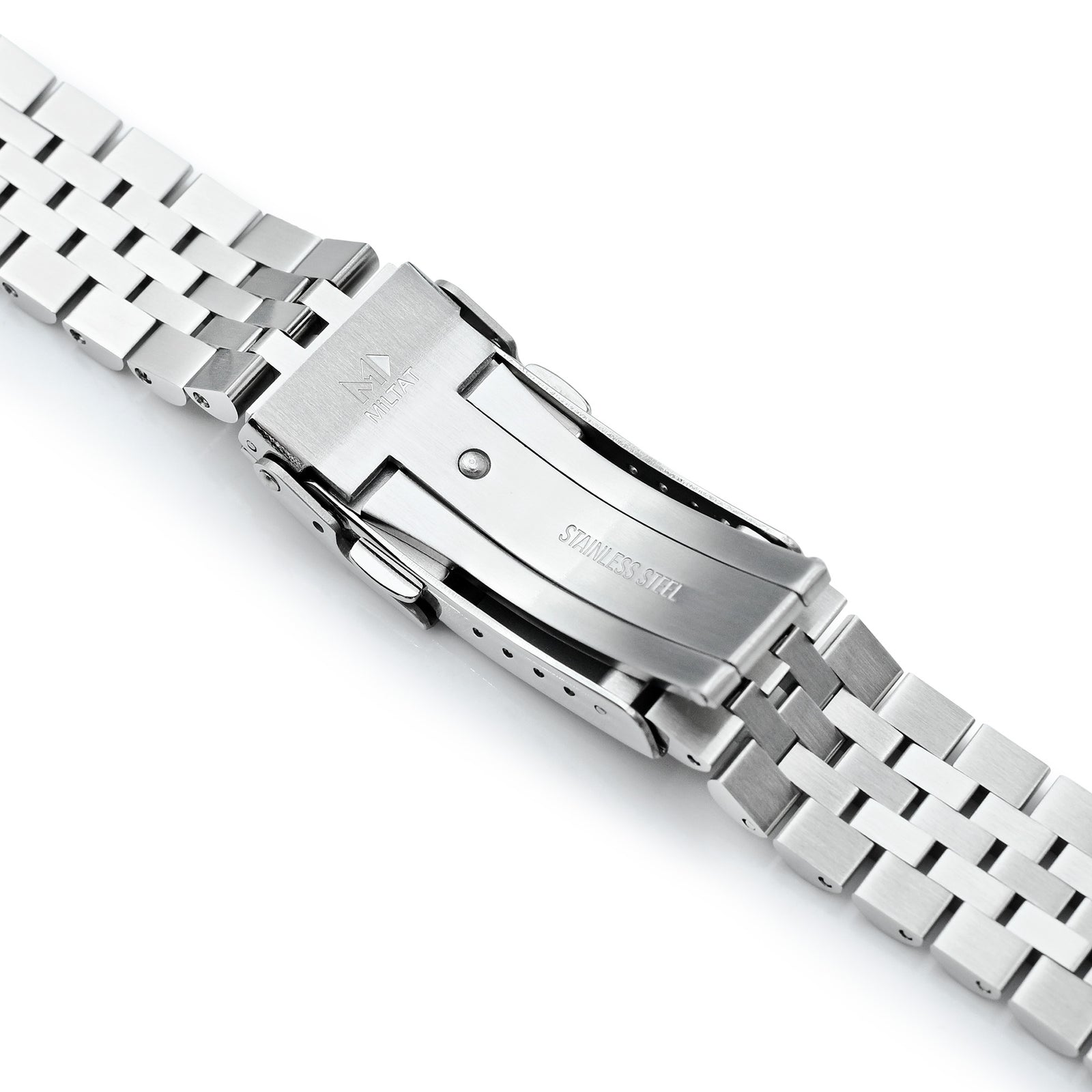 Cinturino Super-JUB II 20mm per Orient Mako 40, Acciaio Inossidabile 316L Satinato, Chiusura Diver Baton