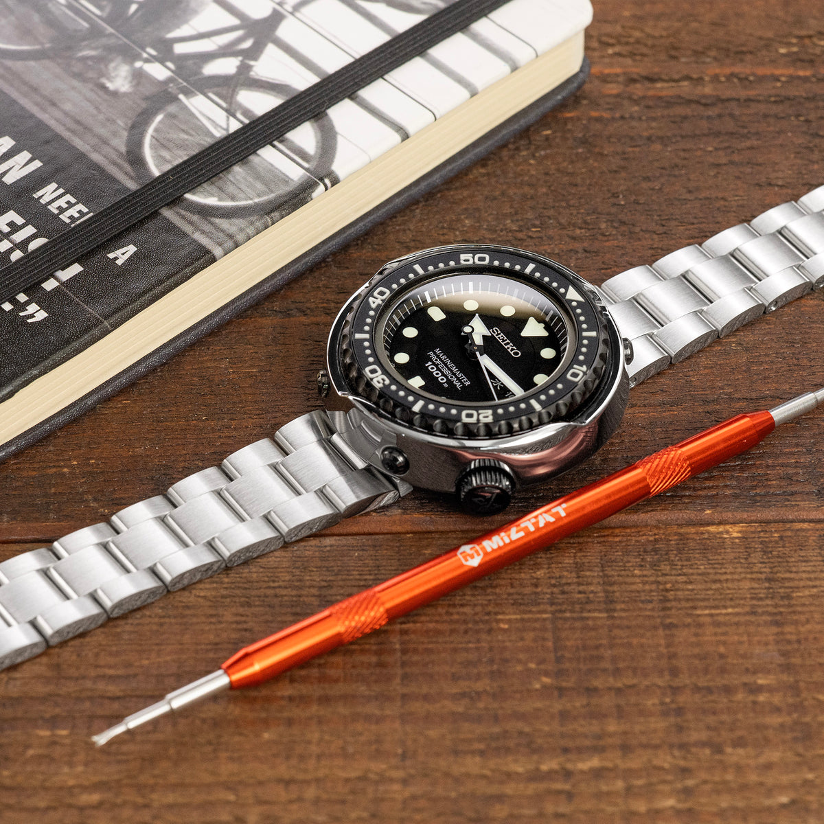 21,5mm Super-O Boyer Uhrenarmband kompatibel mit Seiko Tuna SBBN013, 316L Edelstahl V-Schließe mit Doppelsicherungs-Button