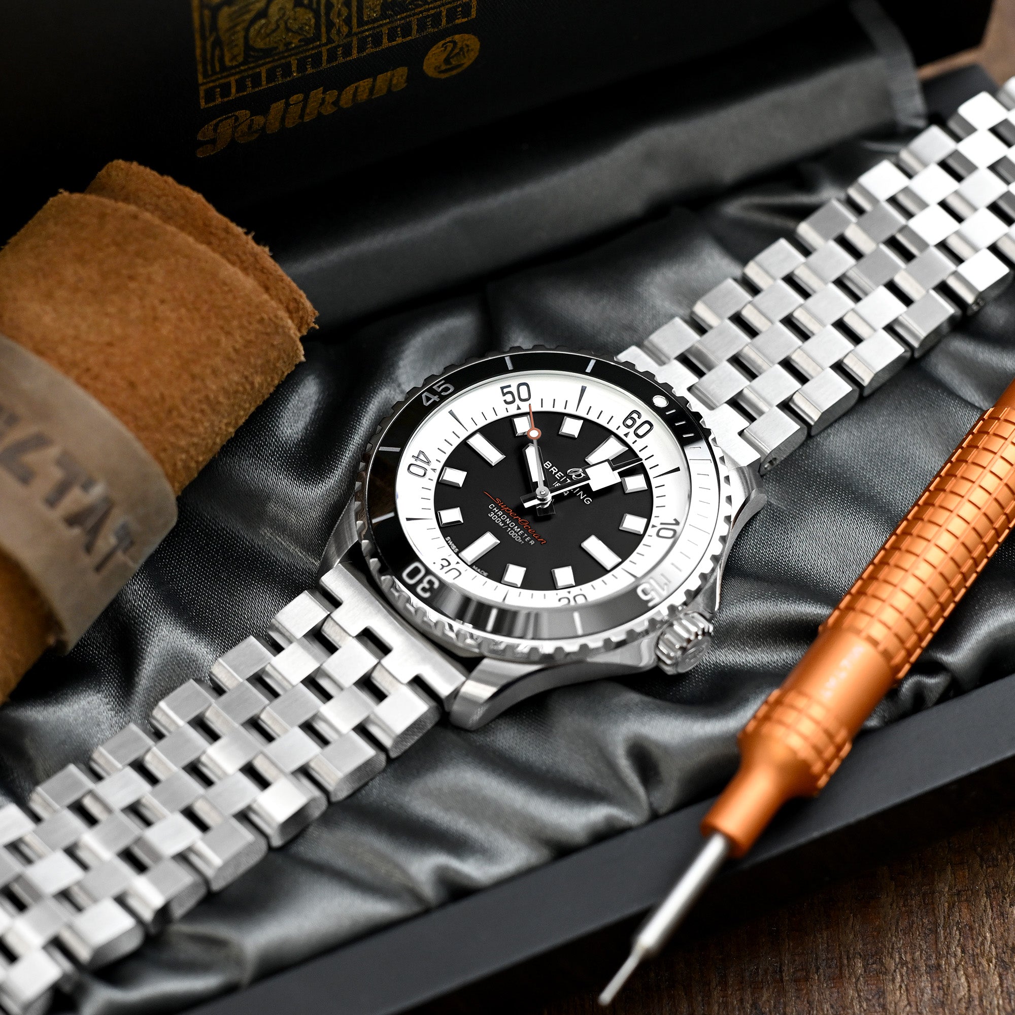 19mm Super Engineer II Stainless Steel Straight End Watch Band | Strapcode