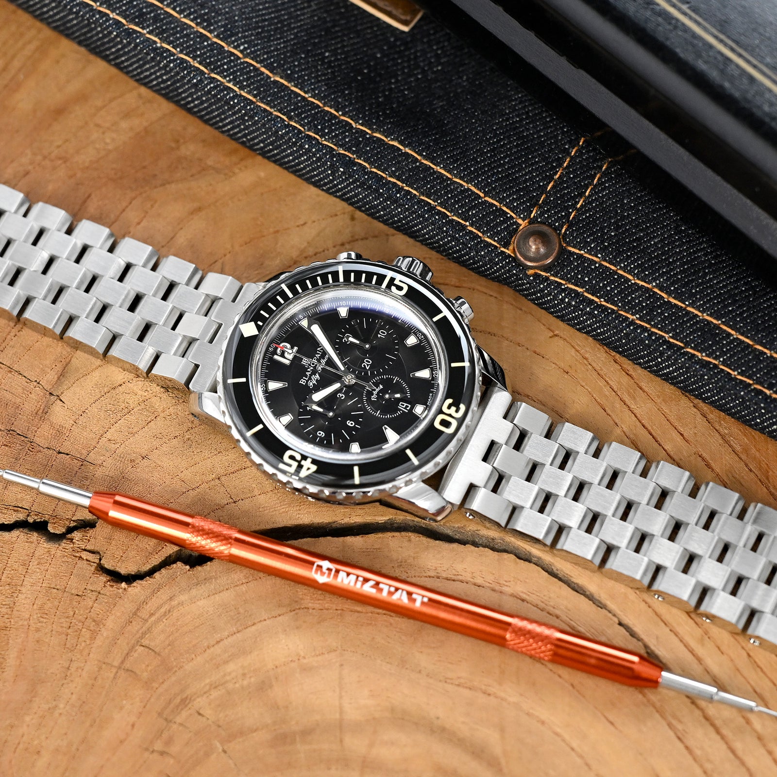 Super Engineer II 19mm Stainless Steel Straight End Watch Band