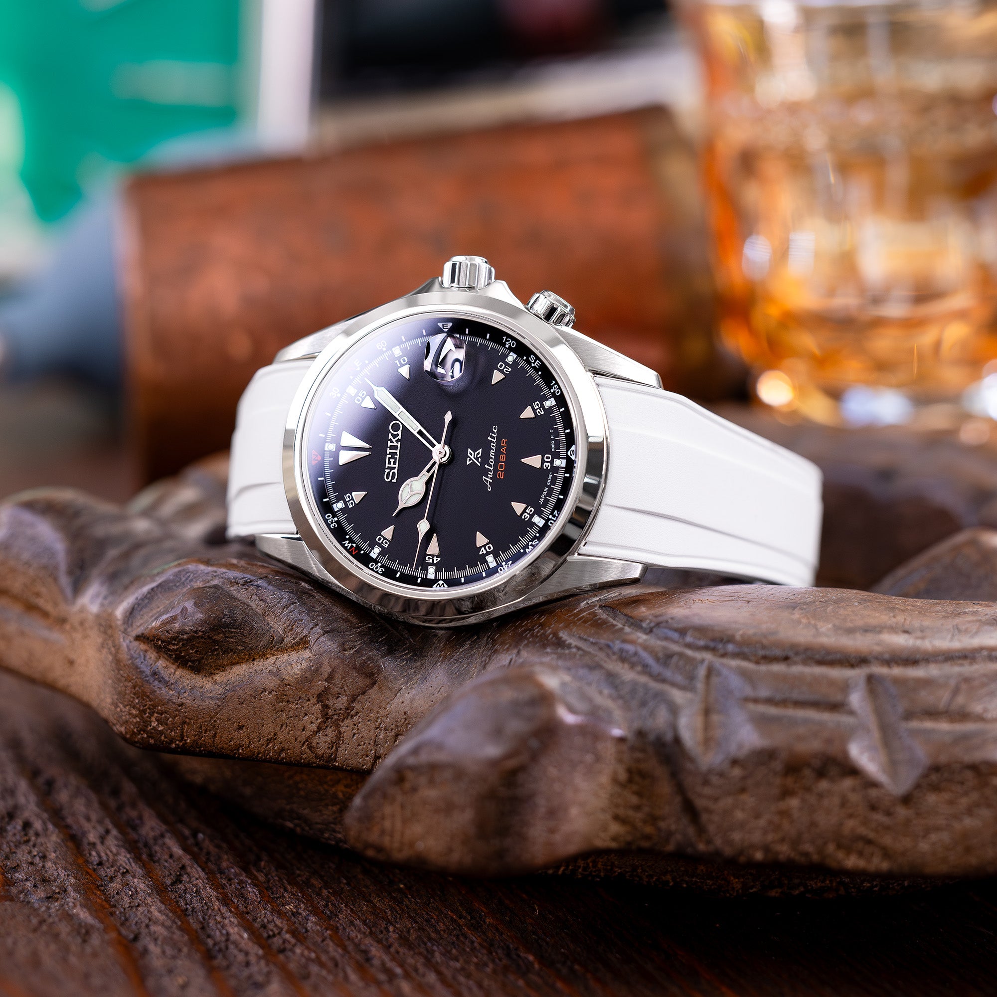 StrapXPro Rubber Watch Strap for Seiko Alpinist SARB017 | Strapcode