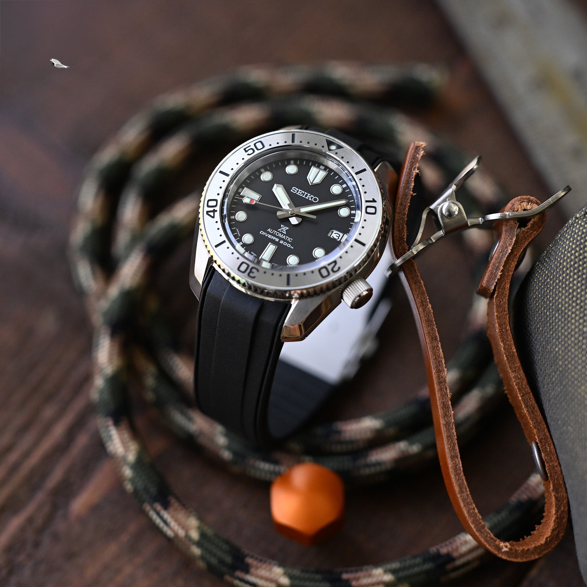 StrapXPro SBX1A Rubber Strap for Seiko Prospex Steelmaster SPB185 Series, Black