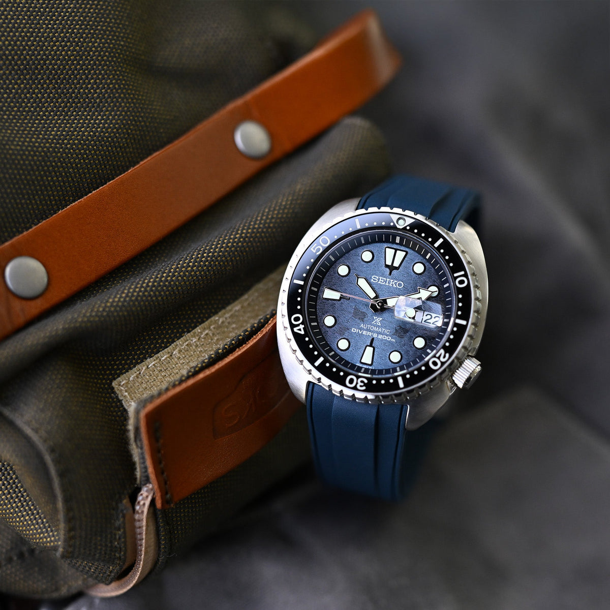 Crafter Blue Mini Turtle Strap Seiko Mini Turtle Save The Ocean
