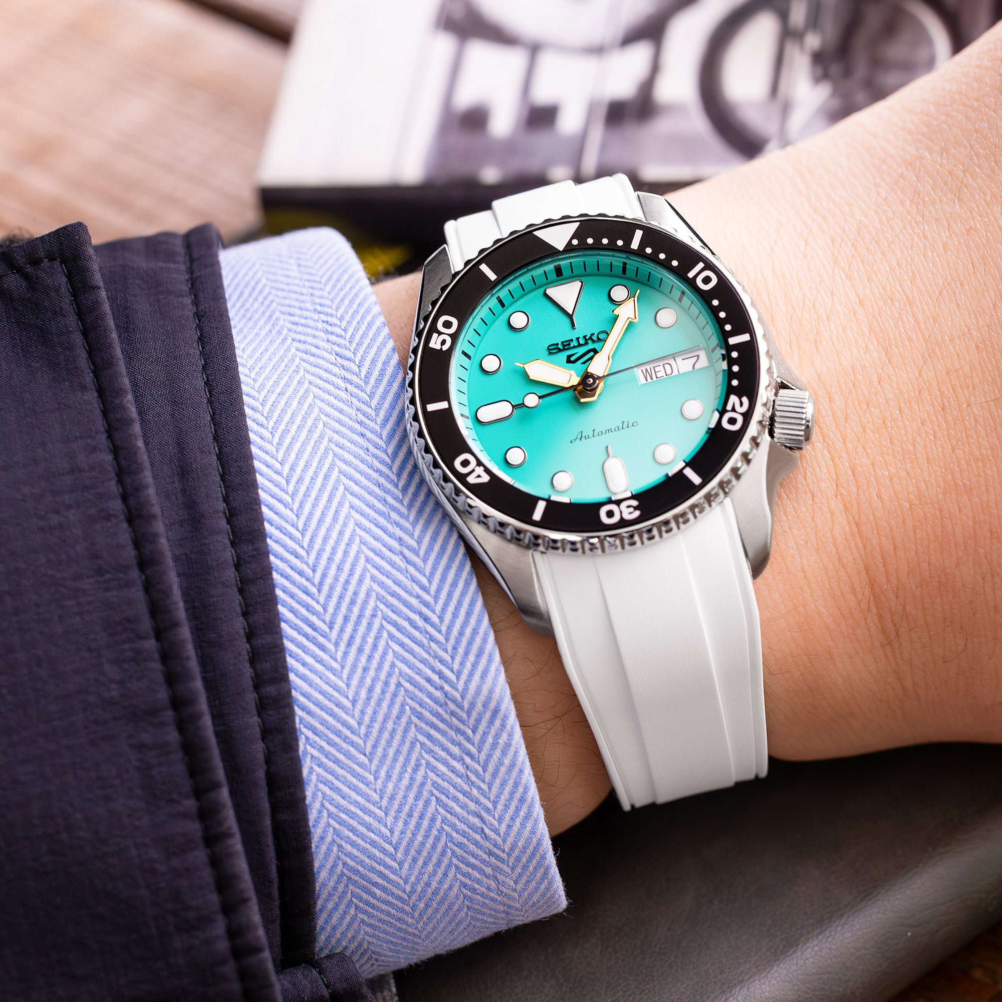 エスコム StrapXPro Rubber Watch Strap Seiko 5 Sports 38mm SRPK29 | Strapcode