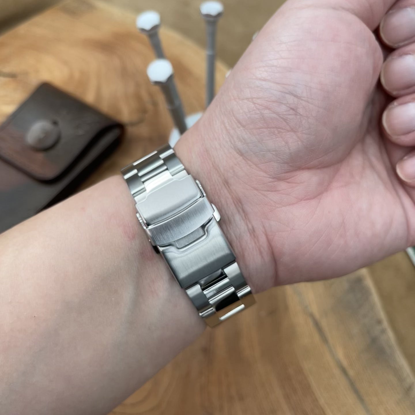 22 mm Super -O Boyer Watch Band per Seiko Skx007 Skx009 Skx011, acciaio inossidabile - Collegamenti centrali spazzolati, lucidati, chiusura del subacqueo