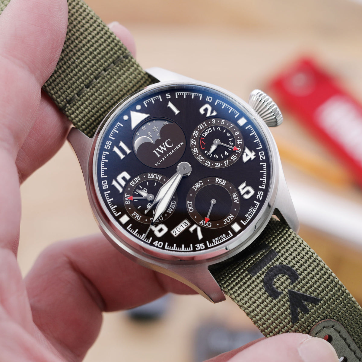 IWC Big Pilot&#39;s Watch Perpetual Calendar Antoine de Saint Exupéry IW503801 NATO watch strap by Strapcode