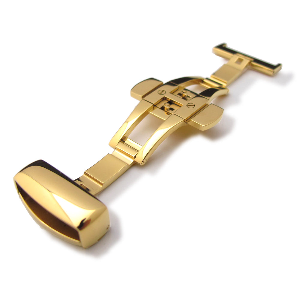 20mm, 22mm, 24mm Deployment Buckle / Clasp, Gold Plated Stainless