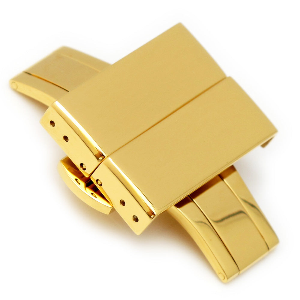 20mm 22mm 24mm Deployment Buckle Clasp IP Gold Stainless Steel with Release Button Strapcode Buckles