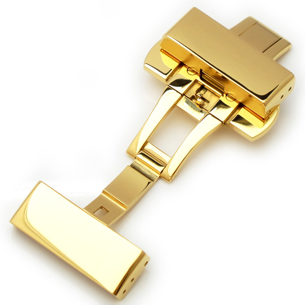 20mm, 22mm, 24mm Deployment Buckle / Clasp, IP Gold Stainless