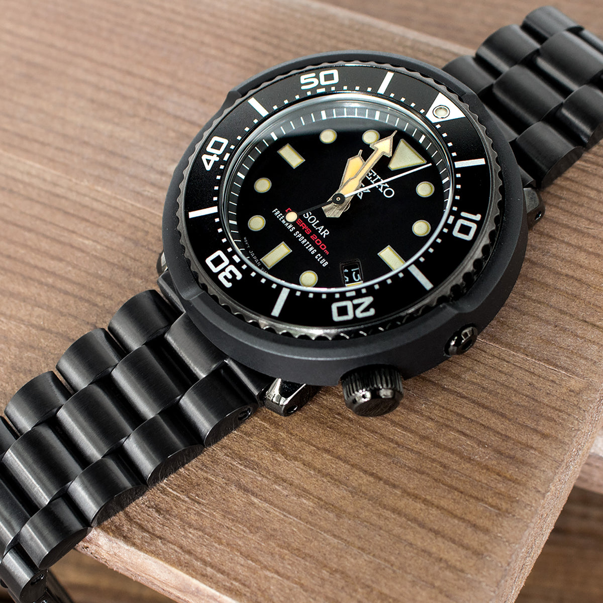 22mm DLC Coated Endmill Stainless Steel Straight End Bracelet