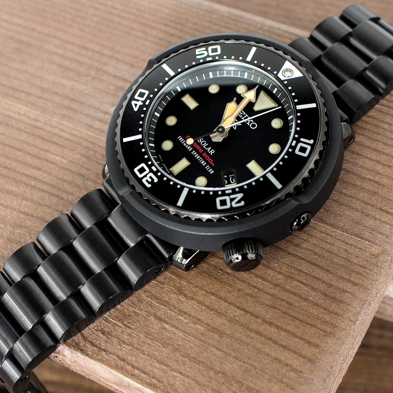 22mm Endmill 316L Stainless Steel Watch Band Straight End, Diamond-like Carbon (DLC coating) Diver Clasp Strapcode Watch Bands