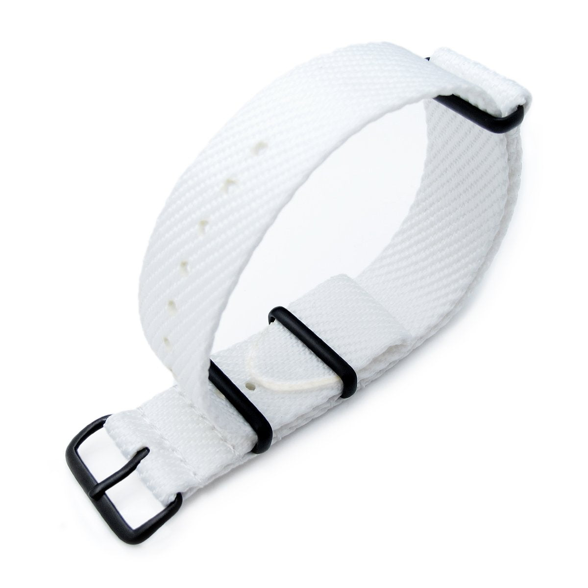 MiLTAT 20mm G10 Military NATO Watch Strap Waffle Nylon Armband PVD White Strapcode Watch Bands