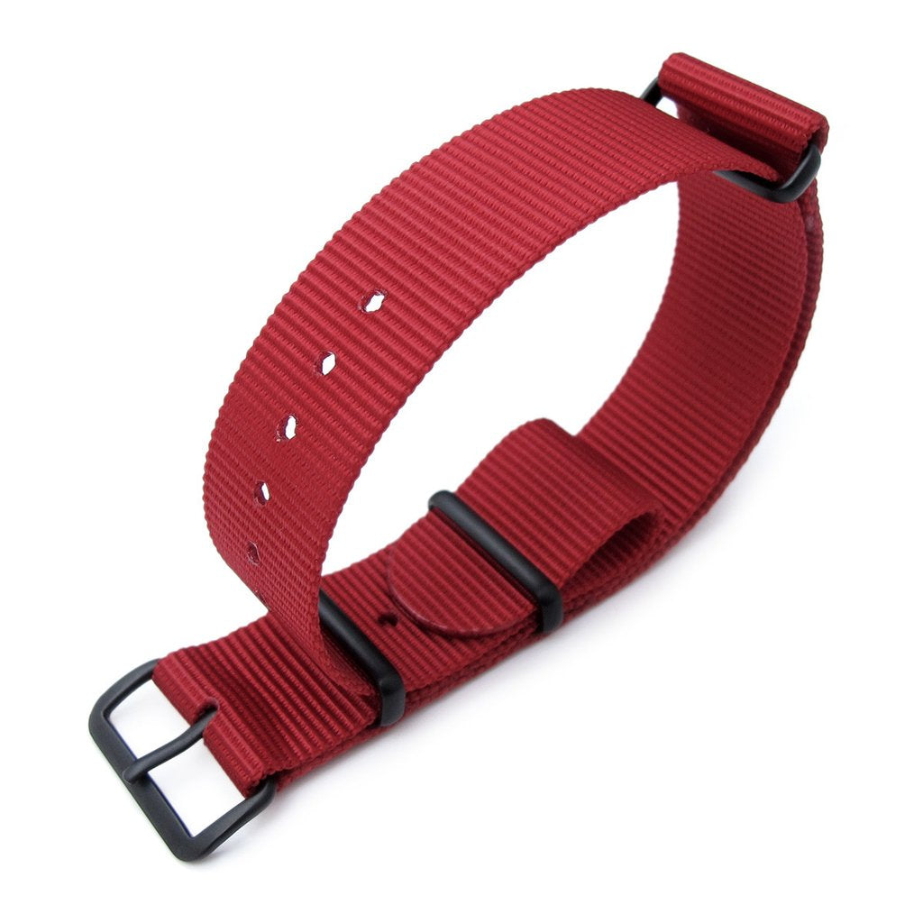 MiLTAT 18mm or 20mm G10 Military Watch Strap Ballistic Nylon Armband PVD Red Strapcode Watch Bands