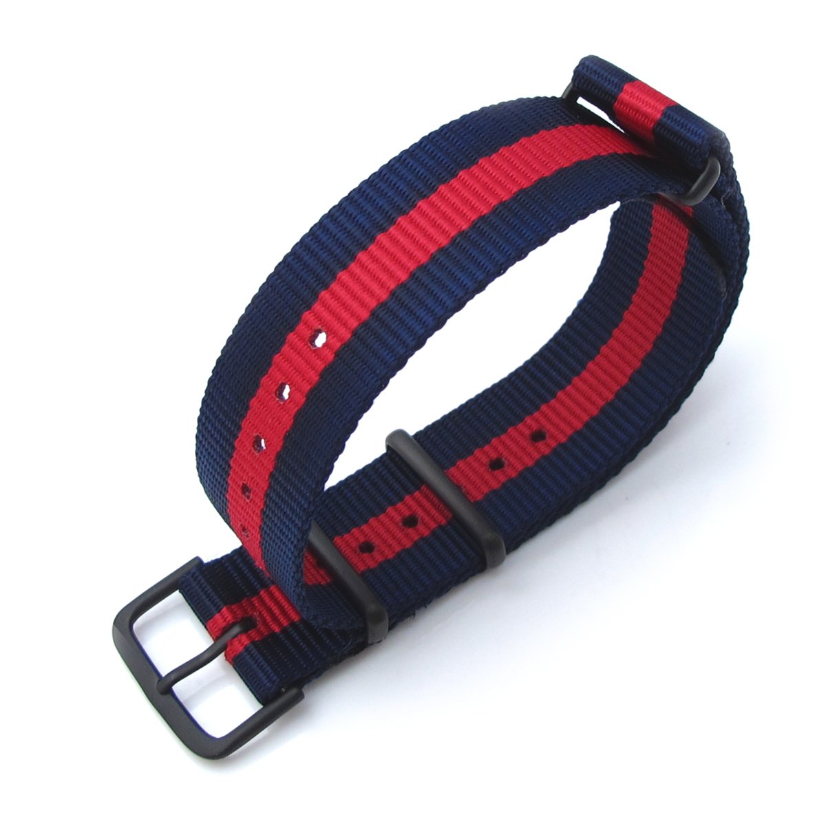 MiLTAT 20mm G10 military watch strap ballistic nylon armband PVD Red & Blue Stripes Strapcode Watch Bands