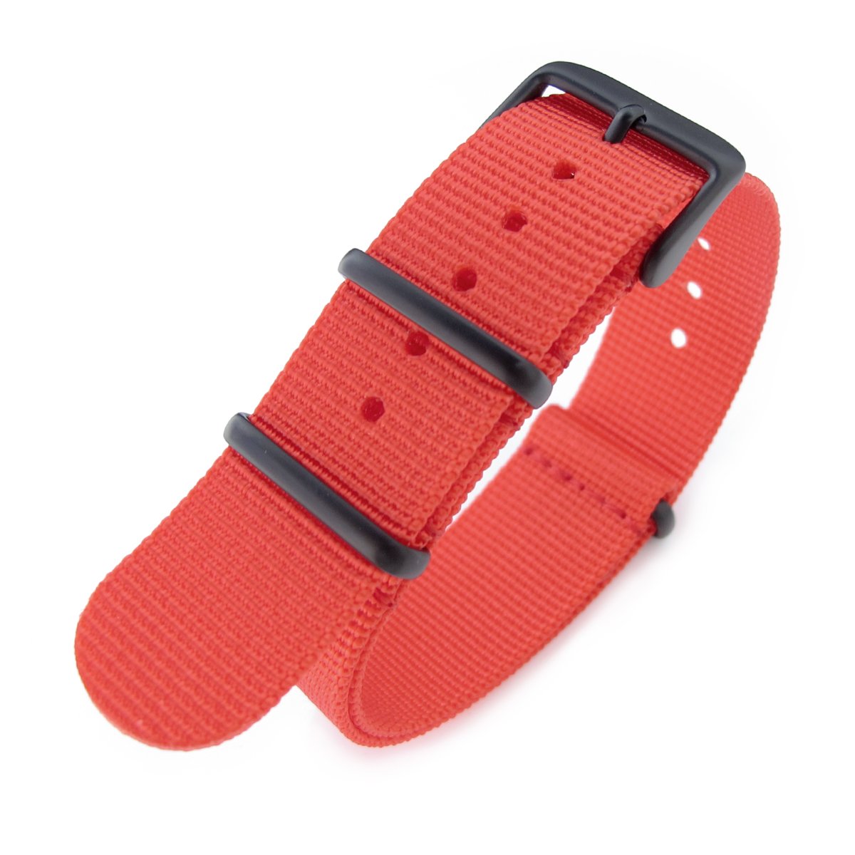 NATO 20mm G10 Military Watch Band Nylon Strap Red PVD Black 260mm Strapcode Watch Bands
