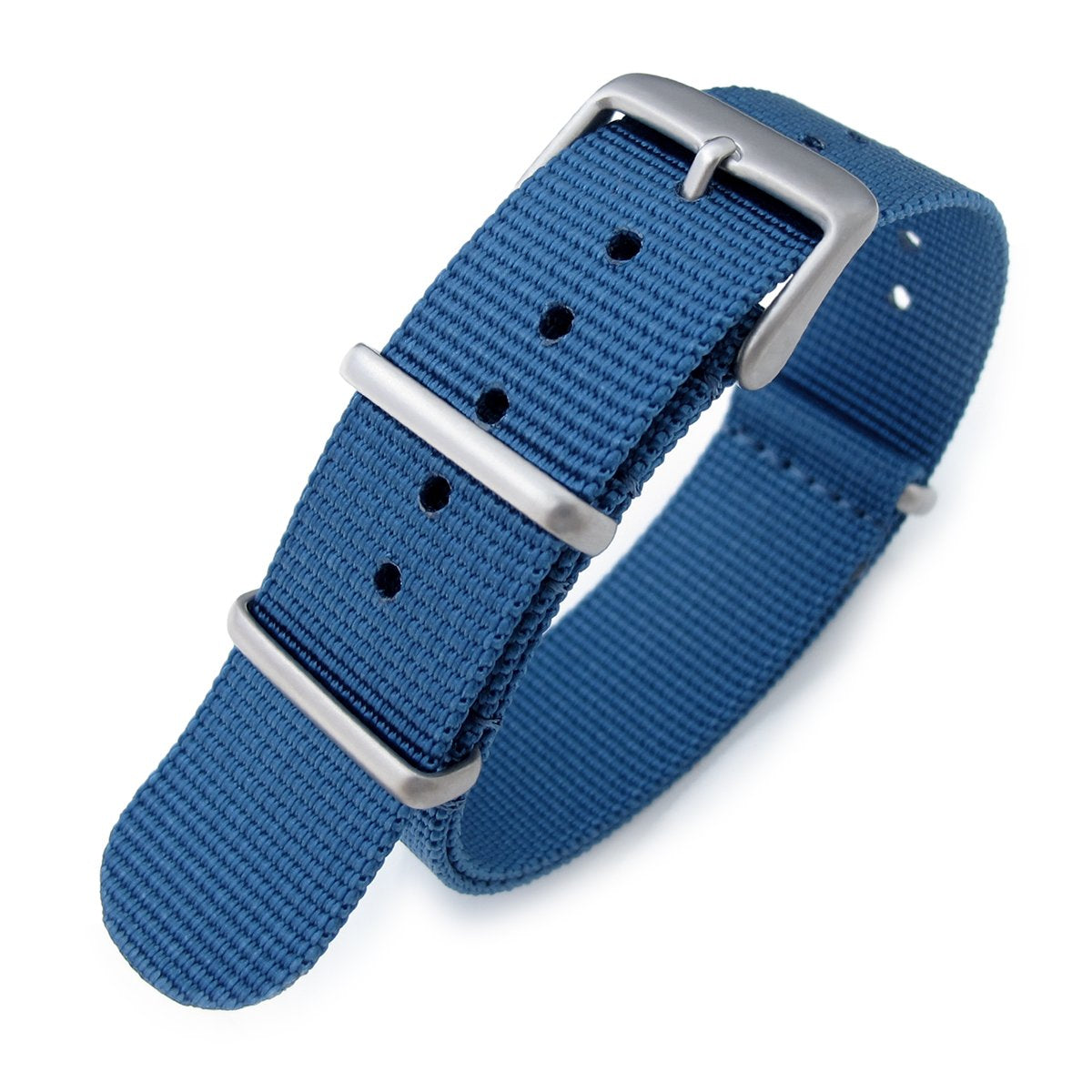 NATO 20mm G10 Military Watch Band Nylon Strap Blue Sandblasted 260mm Strapcode Watch Bands