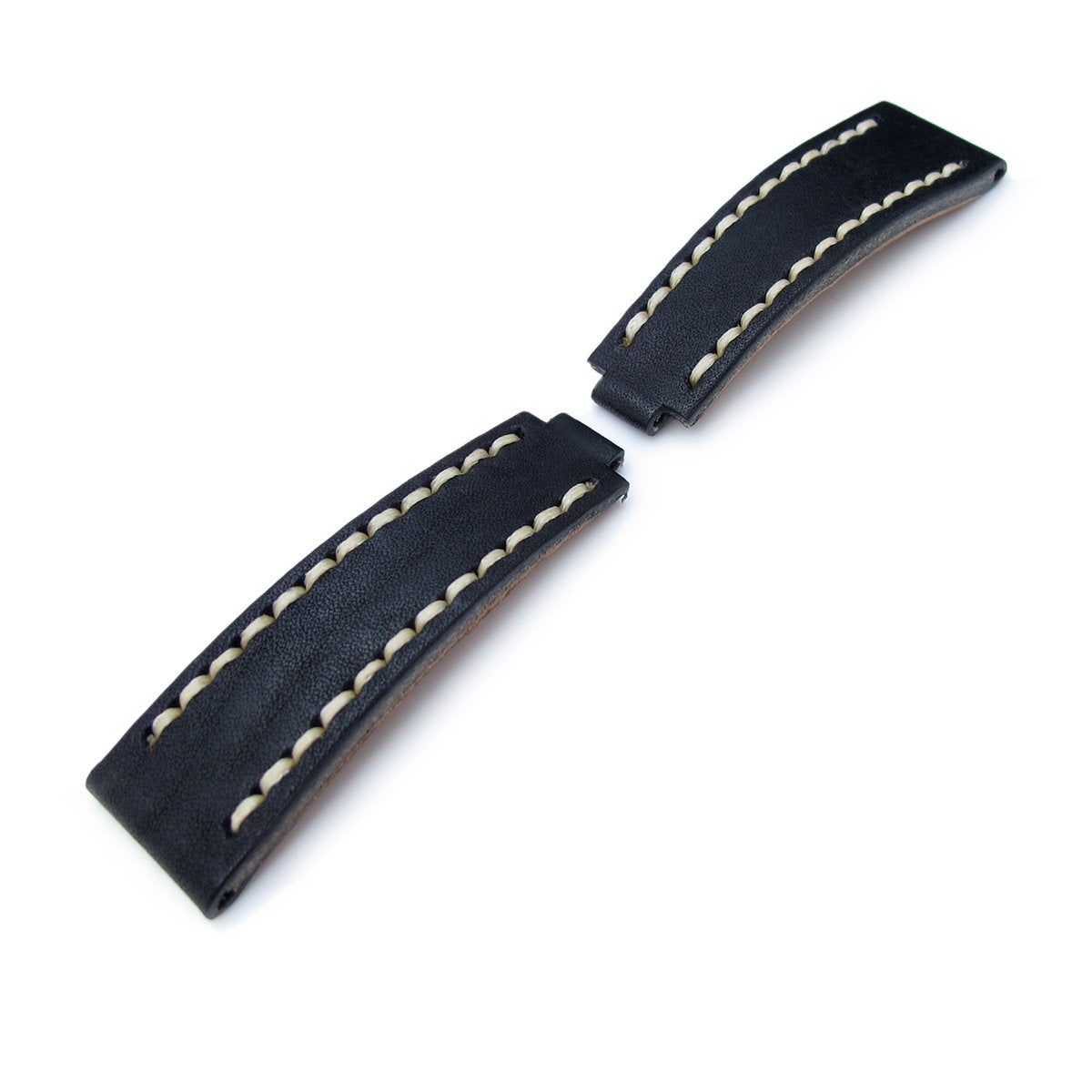 20mm MiLTAT RX Collection Watch Strap NERO Black Genuine Calf Beige St. Tailor-made for RX SUB & EXP Strapcode Watch Bands