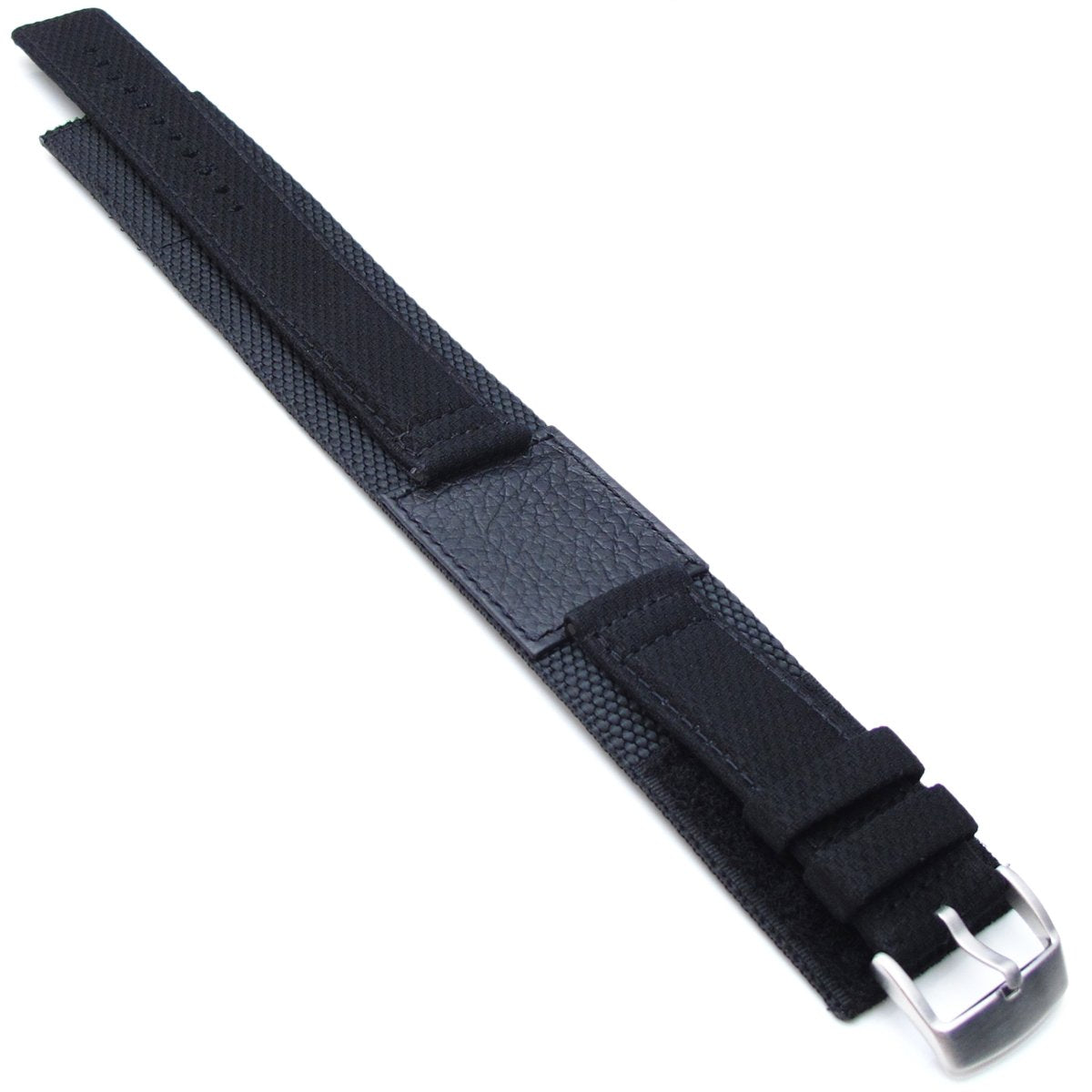 MiLTAT 21mm Double Layer Nylon Black Tactical Velcro Watch Strap Strapcode Watch Bands