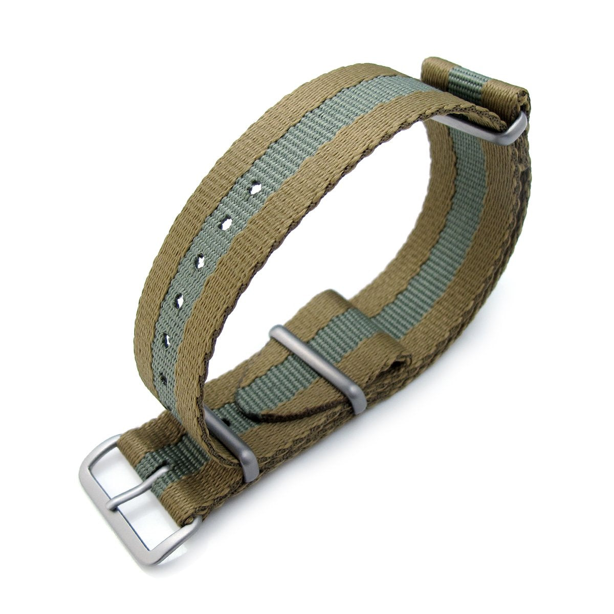 MiLTAT 20mm or 22mm G10 Military NATO Watch Strap Sandwich Nylon Armband Brushed Military Green Strapcode Watch Bands