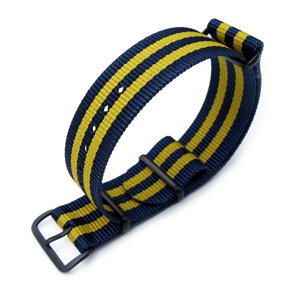 MiLTAT 18mm 20mm or 22mm G10 Military Watch Strap Ballistic Nylon Armband PVD Double Yellow and Blue Strapcode Watch Bands