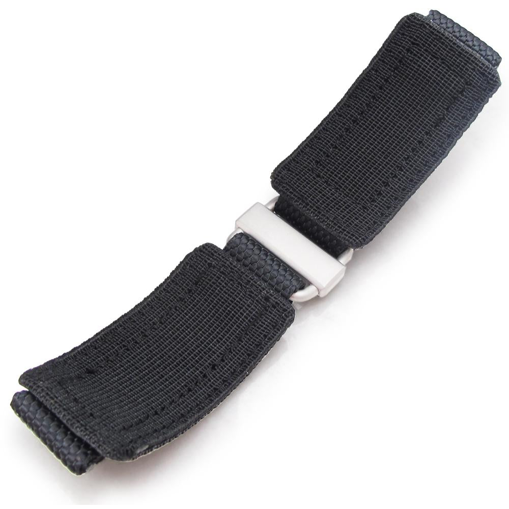 20mm, 22mm, 23mm, 24mm MiLTAT Black Nylon Velcro Fastener Wa