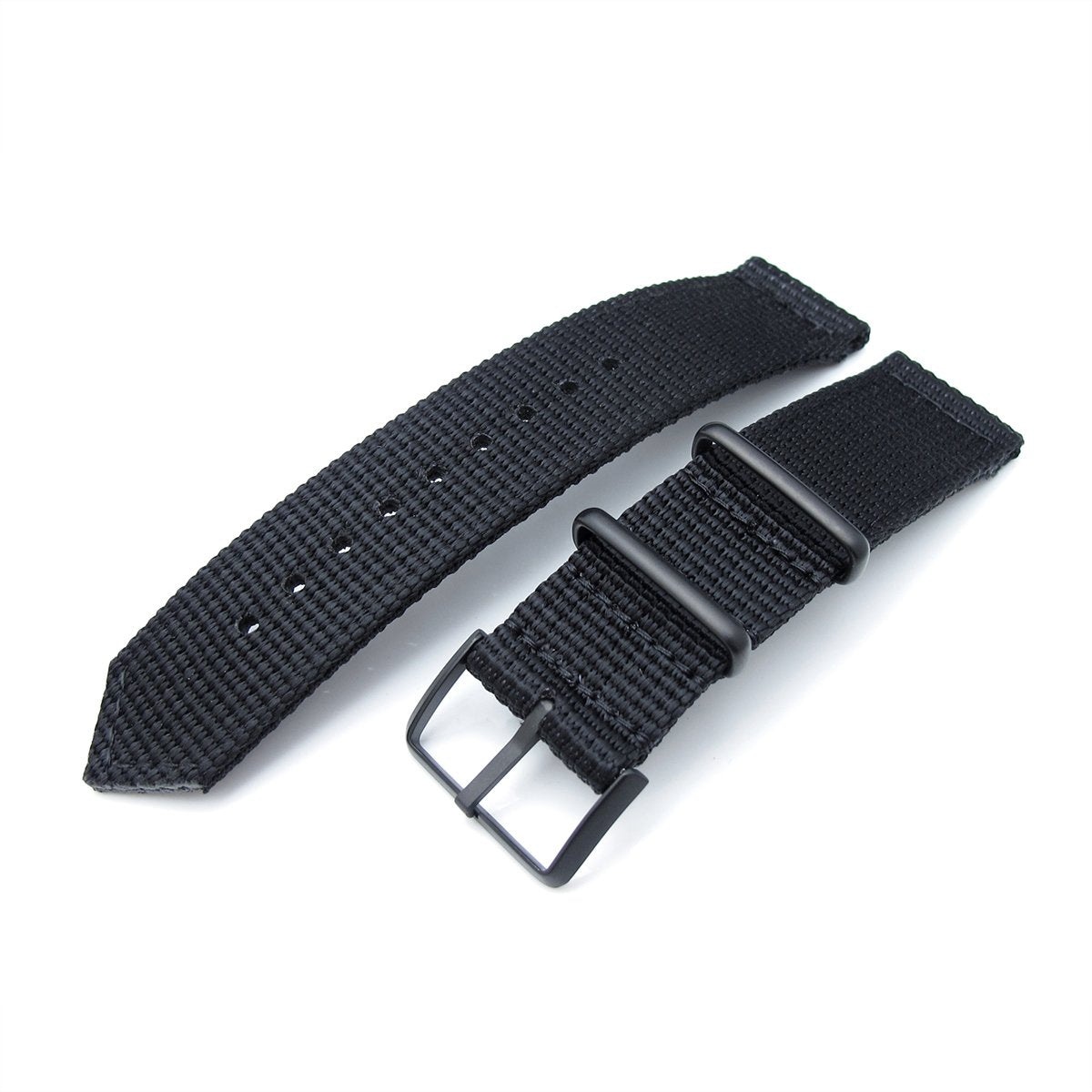20mm 22mm Two Piece WW2 G10 Black 3D Nylon PVD Black Buckle Strapcode Watch Bands