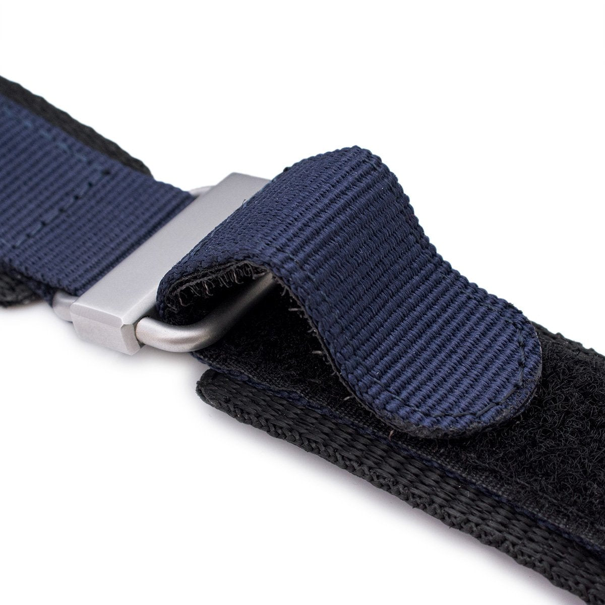 22mm MiLTAT Honeycomb Navy Blue Nylon Hoop and loop Fastener Watch Strap Brushed Stainless Buckle Strapcode Watch Bands