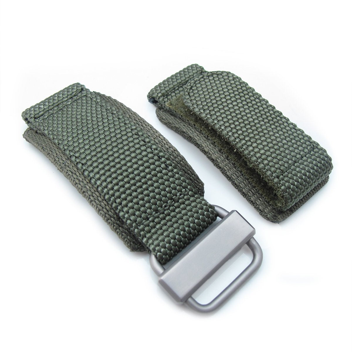22mm MiLTAT Honeycomb Military Green Nylon Hoop and loop Fastener Watch Strap Brushed Stainless Buckle Strapcode Watch Bands