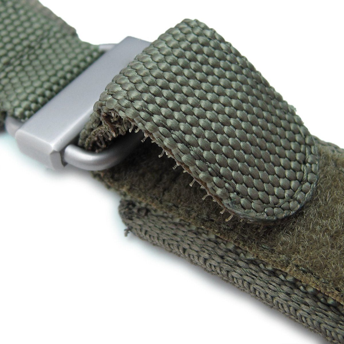 22mm MiLTAT Honeycomb Military Green Nylon Velcro Fastener Watch Strap Brushed Stainless Buckle Strapcode Watch Bands